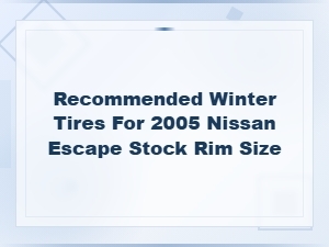 Recommended Winter Tires for 2005 Nissan Escape Stock Rim Size