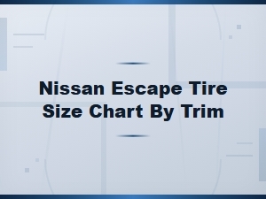 Nissan Escape Tire Size Chart by Trim